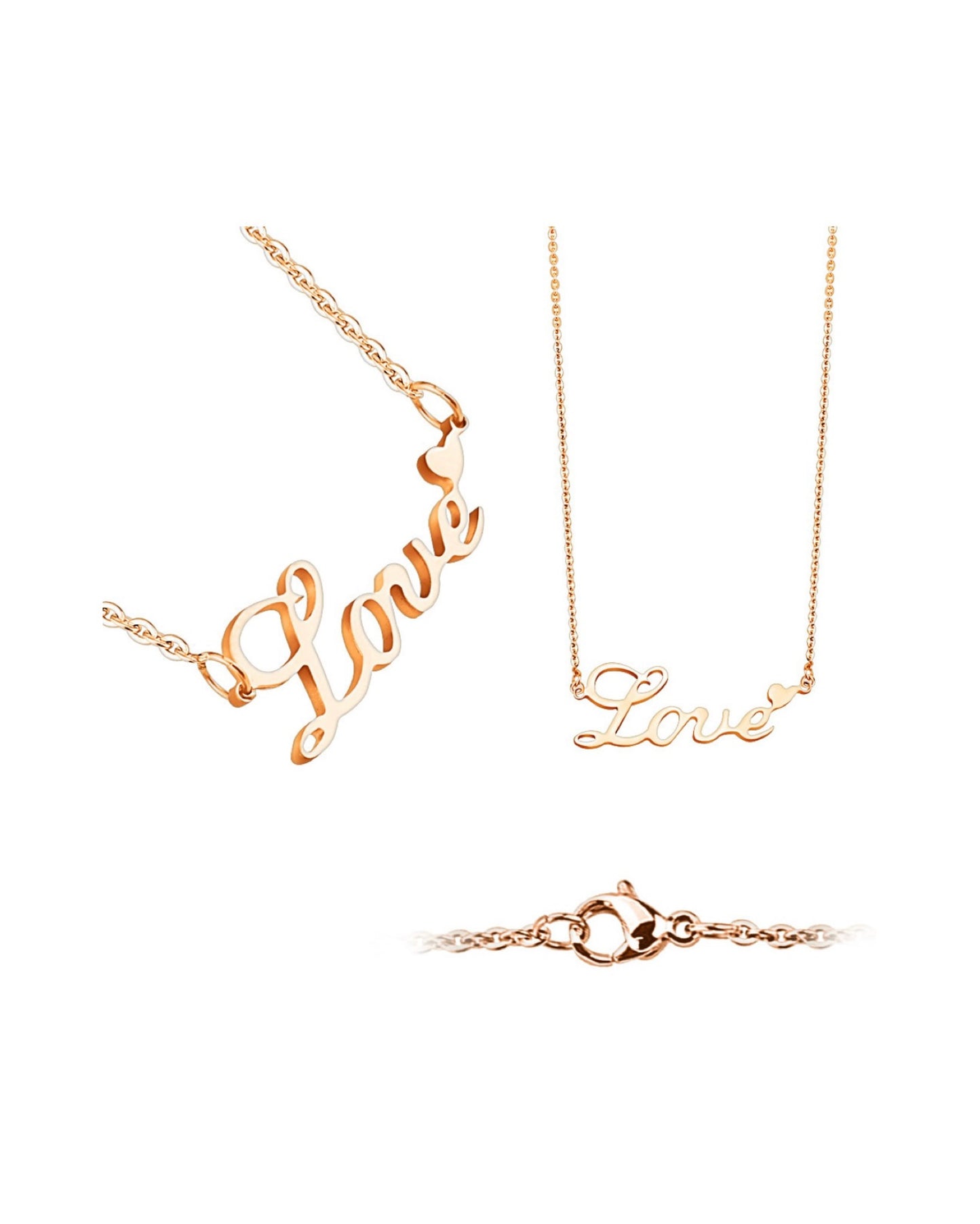 Love Lettering with Heart Pendant Necklace