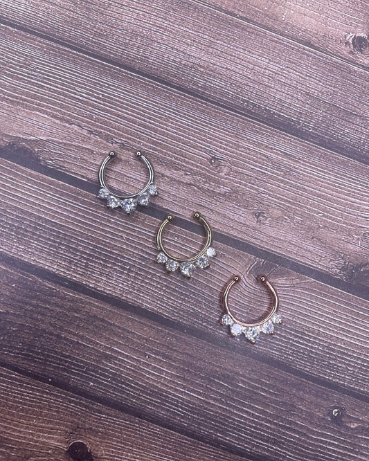 Single Line With Gems Non-Piercing