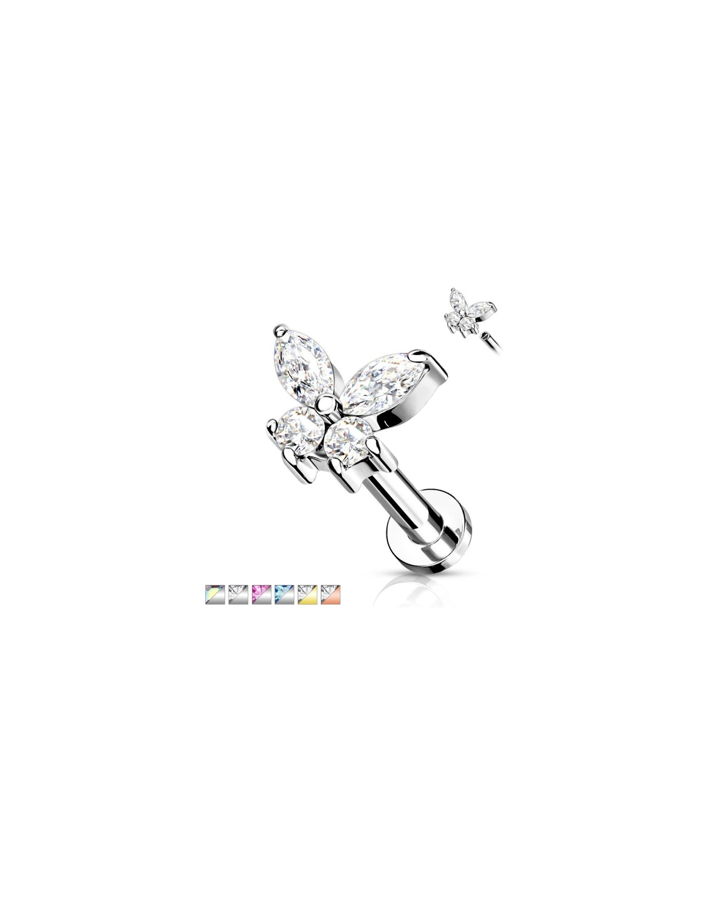 CZ Butterfly Stud