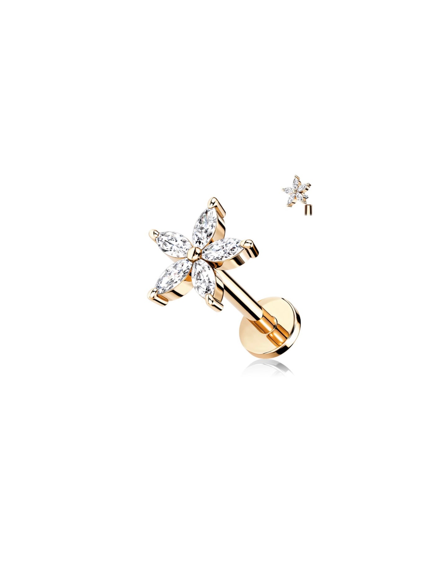 Cz Petals Flower Stud