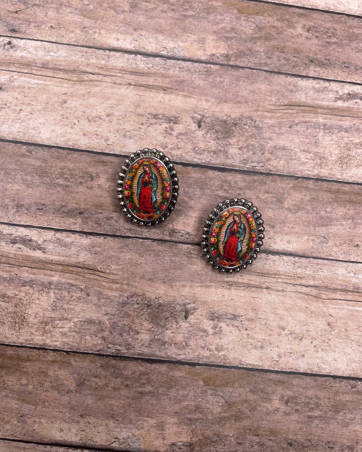 Mother Of Guadalupe Post Earrings