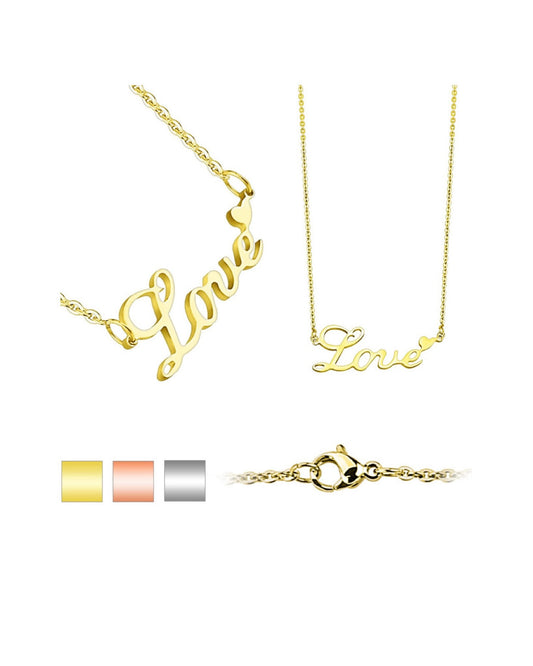 Love Lettering with Heart Pendant Necklace