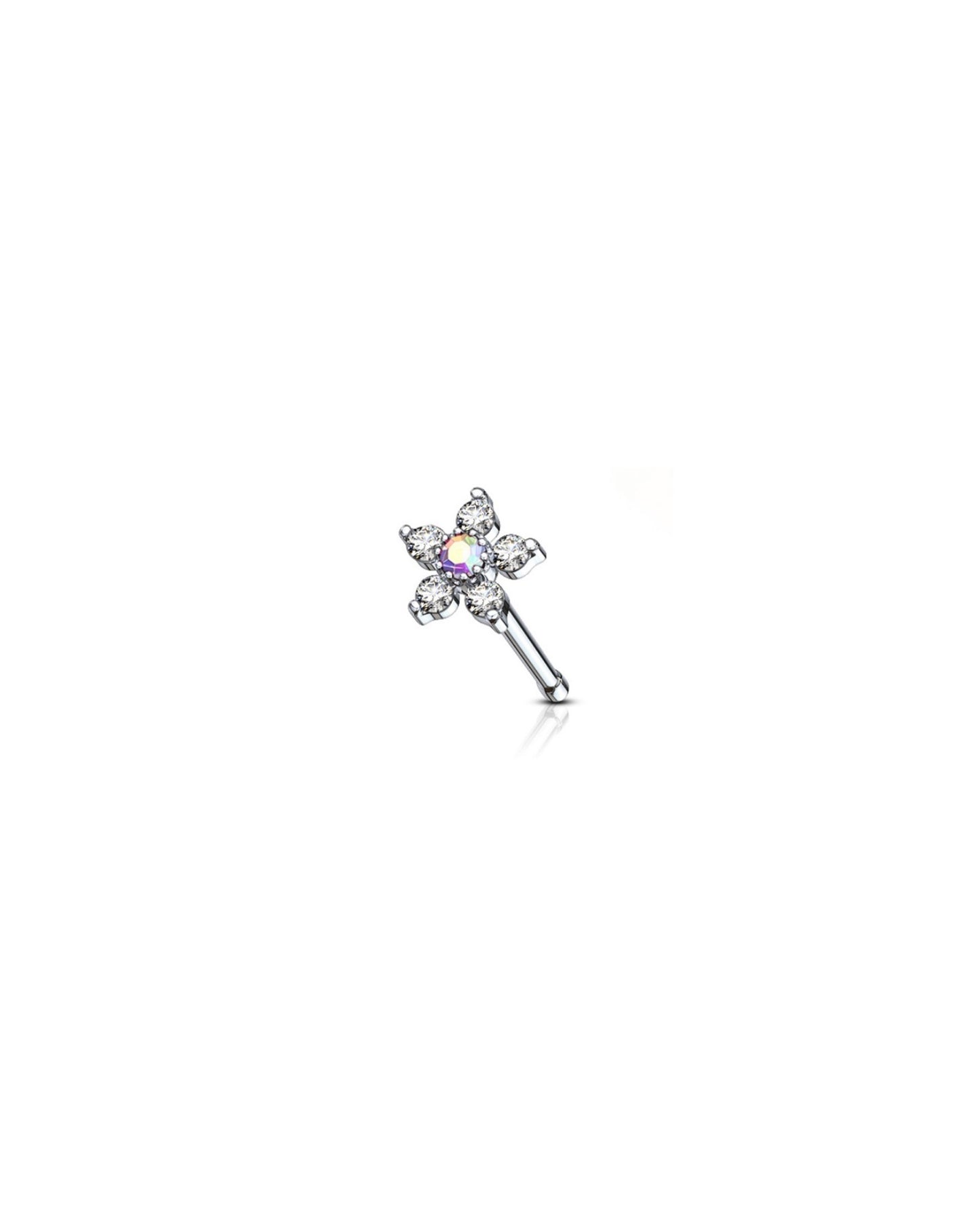 6 CZ Flower Top Nose Stud