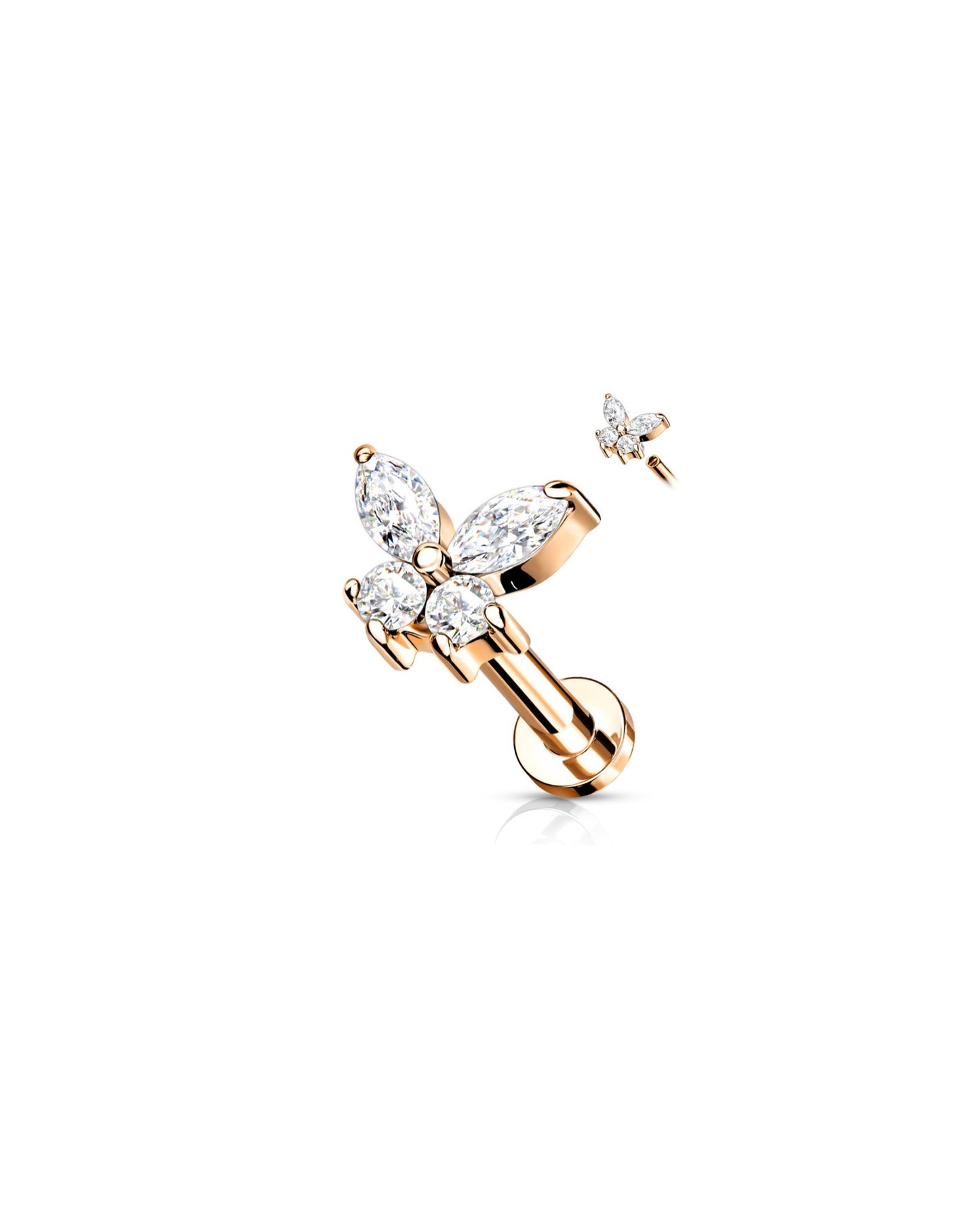 CZ Butterfly Stud